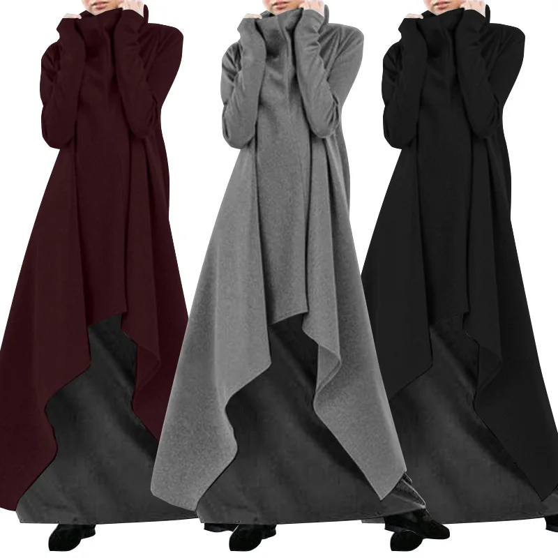 Spring Autumn Loose Irregular Robe Womens Dress Solid Long Sleeve Dresses for Women
Spring Autumn Loose Irregular Robe Womens Dress Solid Long Sleeve Dresses for Women
