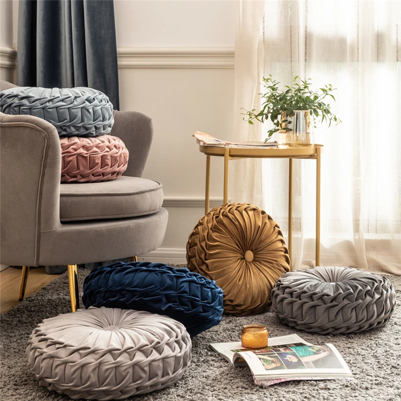 40cm Round European Luxury Velvet Throw Pillow Handmade Pleated Wheel Pumpkin Seat Cushion
40cm Round European Luxury Velvet Throw Pillow Handmade Pleated Wheel Pumpkin Seat Cushion