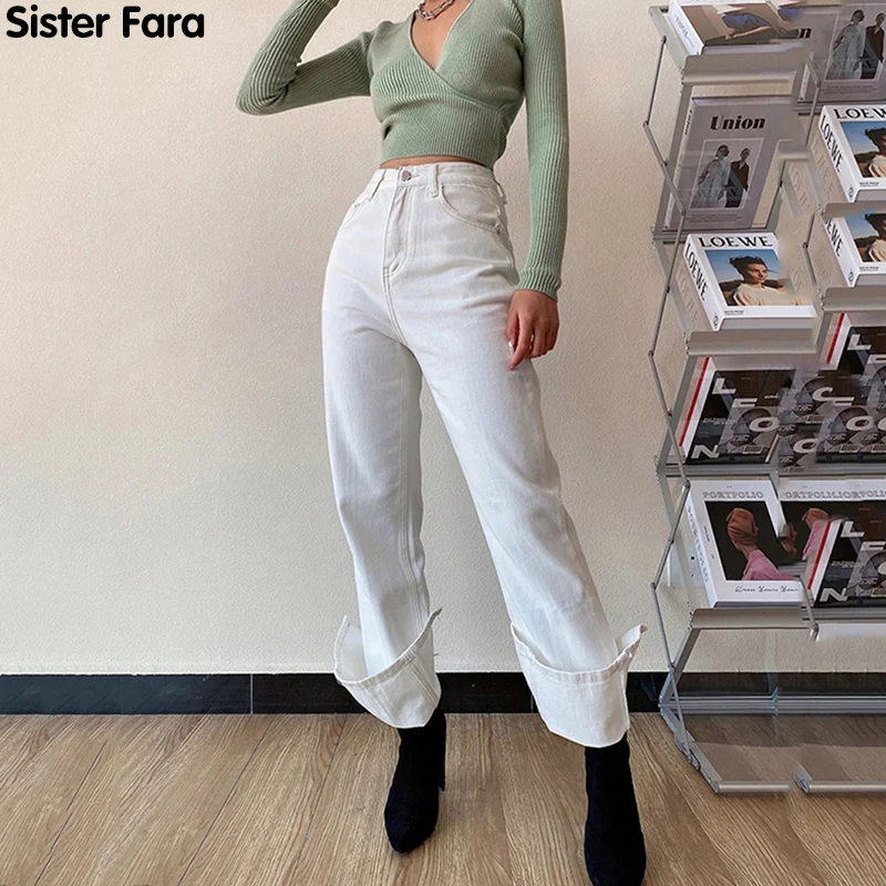 Женские джинсы с высокой талией Sister Fara, повседневные Прямые расклешенные брюки с разрезом, брюки из денима на молнии для весны, 2021
Женские джинсы с высокой талией Sister Fara, повседневные Прямые расклешенные брюки с разрезом, брюки из денима на молнии для весны, 2021
