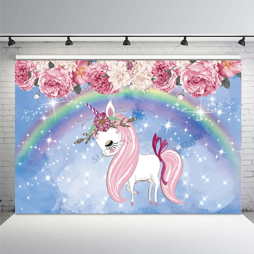 Rainbow Unicorn Photography Backdrop Flower Light Bokeh Baby Shower Birthday Photographic Decor Backgrounds For Photo Studio
Rainbow Unicorn Photography Backdrop Flower Light Bokeh Baby Shower Birthday Photographic Decor Backgrounds For Photo Studio