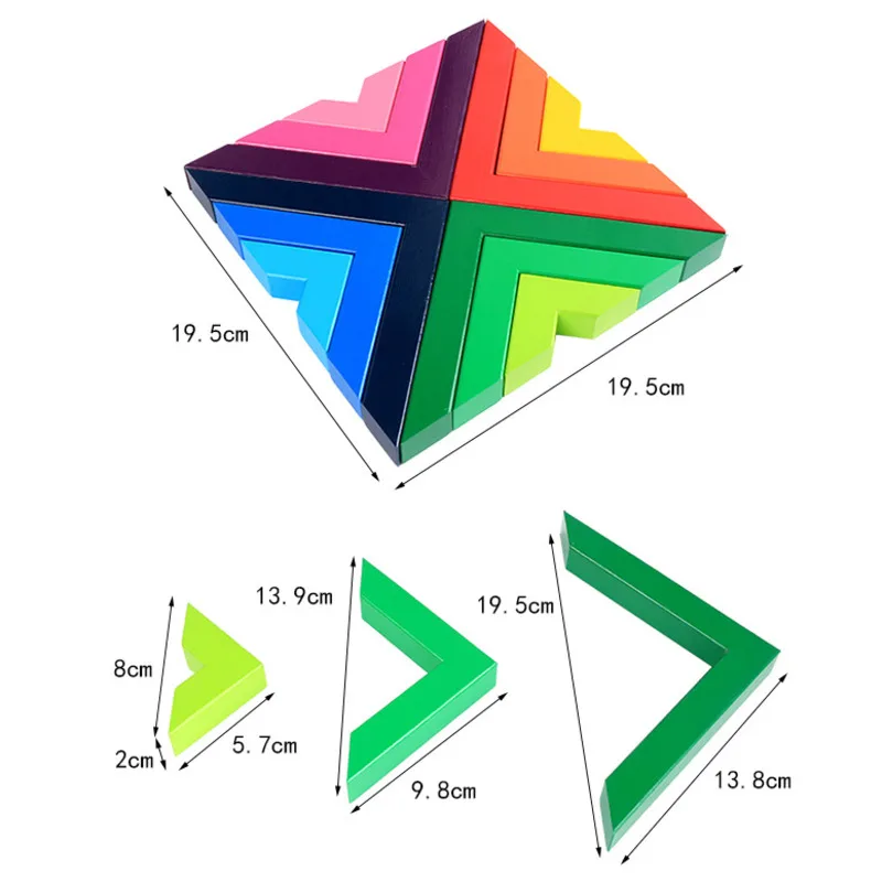 Wooden Rainbow Puzzle, Building Blocks, Building Right Angle Blocks, Logical Space, Puzzle Toys,Montessori Early Education Game 
Wooden Rainbow Puzzle, Building Blocks, Building Right Angle Blocks, Logical Space, Puzzle Toys,Montessori Early Education Game