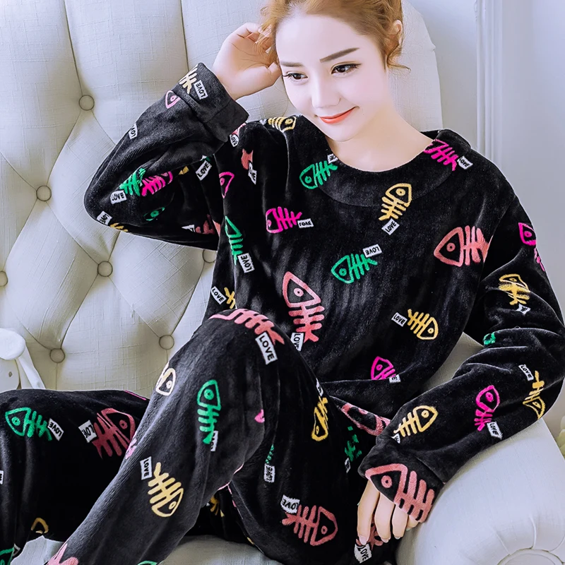 Pajama Sets Women Winter Warm Plus Velvet Thickening Cute Korean Style Loose Sweet Womens Clothing Lady Trendy Soft Long-sleeve
Pajama Sets Women Winter Warm Plus Velvet Thickening Cute Korean Style Loose Sweet Womens Clothing Lady Trendy Soft Long-sleeve
