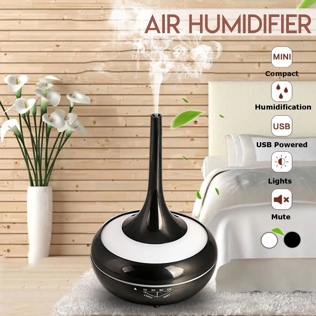 300ml Air Humidifier Electroplated Metal Aroma Essential Oil Diffuser Ultrasonic Mist Maker 7 Led Light For Home Office
300ml Air Humidifier Electroplated Metal Aroma Essential Oil Diffuser Ultrasonic Mist Maker 7 Led Light For Home Office