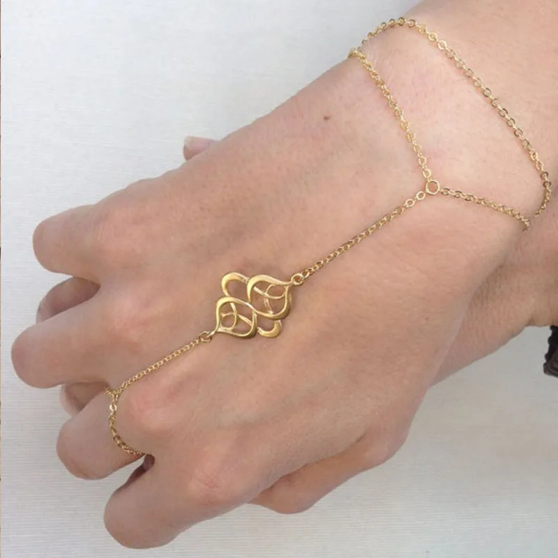 Золотая цепочка на руку Ручные ювелирные изделия браслет-ведомый стиль бохо