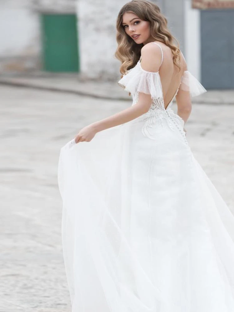 Hi Shy Bride New Simple Wedding Dress Backless Sleeveless Design Chiffon Lace Bride Dresses Princess Dress Plus Size Tailor-made
Hi Shy Bride New Simple Wedding Dress Backless Sleeveless Design Chiffon Lace Bride Dresses Princess Dress Plus Size Tailor-made