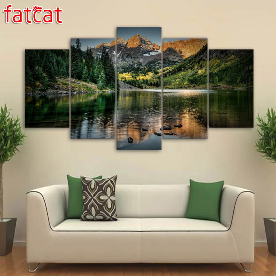 FATCAT 5 Panel Nature landscape lake mountains Diy Diamond Painting Full Square Round Drill Diamond Embroidery Sale Decor AE923
FATCAT 5 Panel Nature landscape lake mountains Diy Diamond Painting Full Square Round Drill Diamond Embroidery Sale Decor AE923