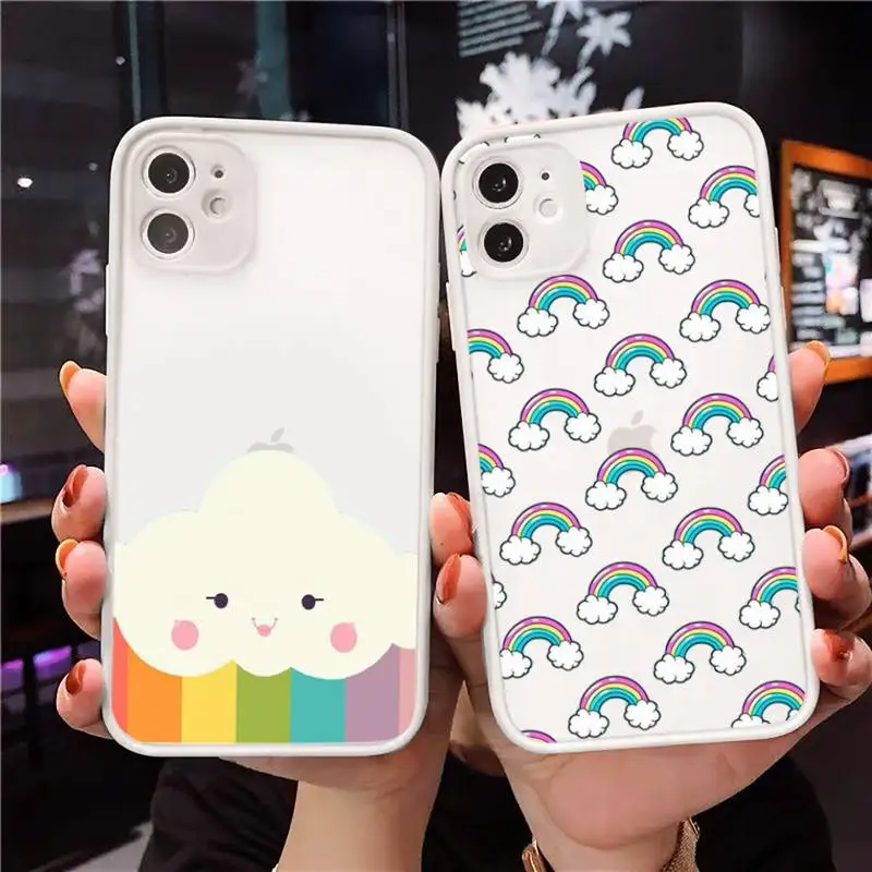Cartoon rainbow cloud cute Phone Case Matte Transparent for iPhone 7 8 11 12 s mini pro X XS XR MAX Plus cover funda
Cartoon rainbow cloud cute Phone Case Matte Transparent for iPhone 7 8 11 12 s mini pro X XS XR MAX Plus cover funda