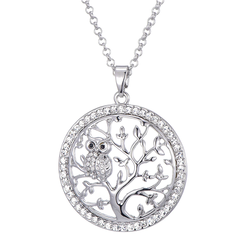 Owl Tree of Life Necklaces & Pendants CZ Crystal Round Gold Chain Long Necklace For Women Fashion Statement Jewelry Party Gift
Owl Tree of Life Necklaces & Pendants CZ Crystal Round Gold Chain Long Necklace For Women Fashion Statement Jewelry Party Gift