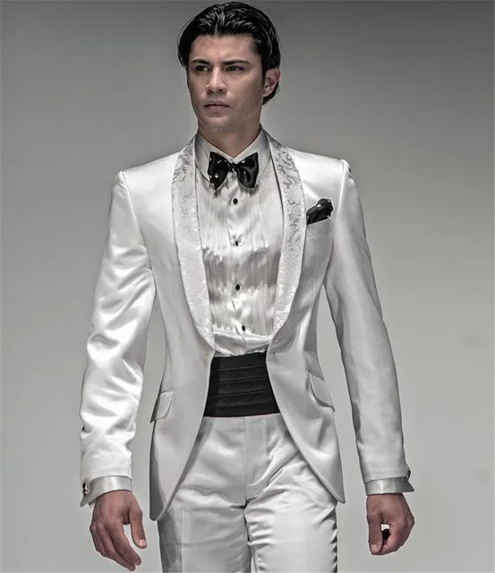 White shawl Lapel 2 Piece Men's Wedding Suits Prom Groomsman Tuxedo Suits Business Prom Custom Made Bespoke
White shawl Lapel 2 Piece Men's Wedding Suits Prom Groomsman Tuxedo Suits Business Prom Custom Made Bespoke
