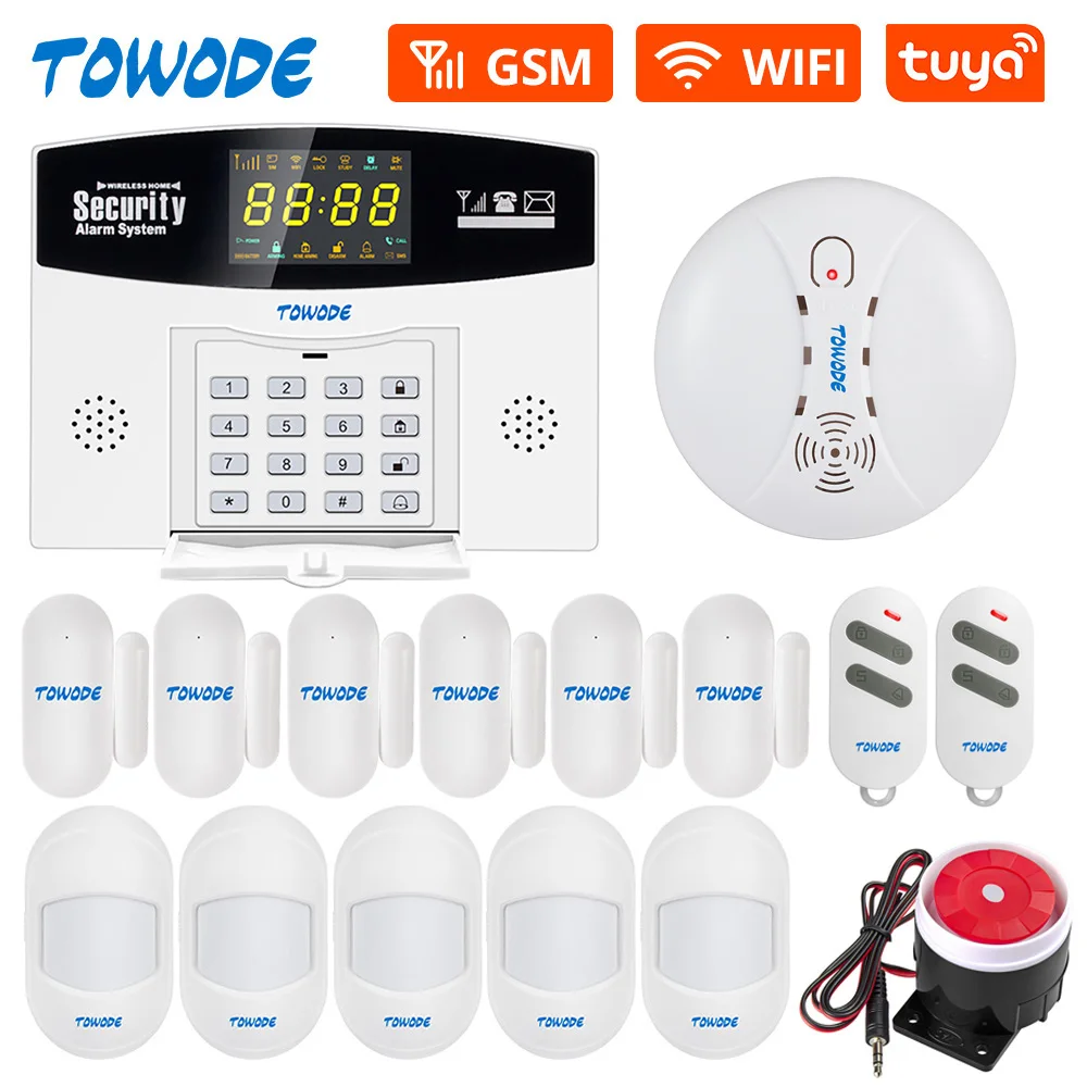 TOWODE W210 Tuya Smart Alarm System WIFI GSM Home Security Wireless LCD Display Panel PIR Motion Detector Door Sensor Alarm Kit
TOWODE W210 Tuya Smart Alarm System WIFI GSM Home Security Wireless LCD Display Panel PIR Motion Detector Door Sensor Alarm Kit