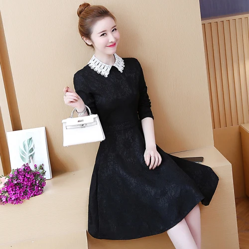 Autumn 2019 New Korean Pink Long Sleeve Kawaii Women Dress Lace Peter Pan Collar A-line Patchwork Knee-length Woman's Clothes
Autumn 2019 New Korean Pink Long Sleeve Kawaii Women Dress Lace Peter Pan Collar A-line Patchwork Knee-length Woman's Clothes
