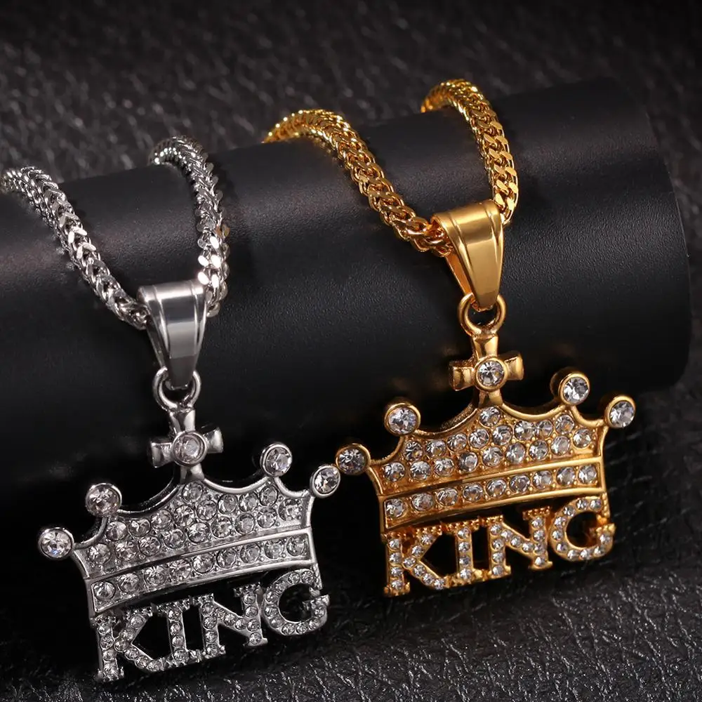Hip Hop Iced Out Crown KING Custom Name Cubic Zircon Chain Pendants & Necklaces for Men Jewelry 
Hip Hop Iced Out Crown KING Custom Name Cubic Zircon Chain Pendants & Necklaces for Men Jewelry