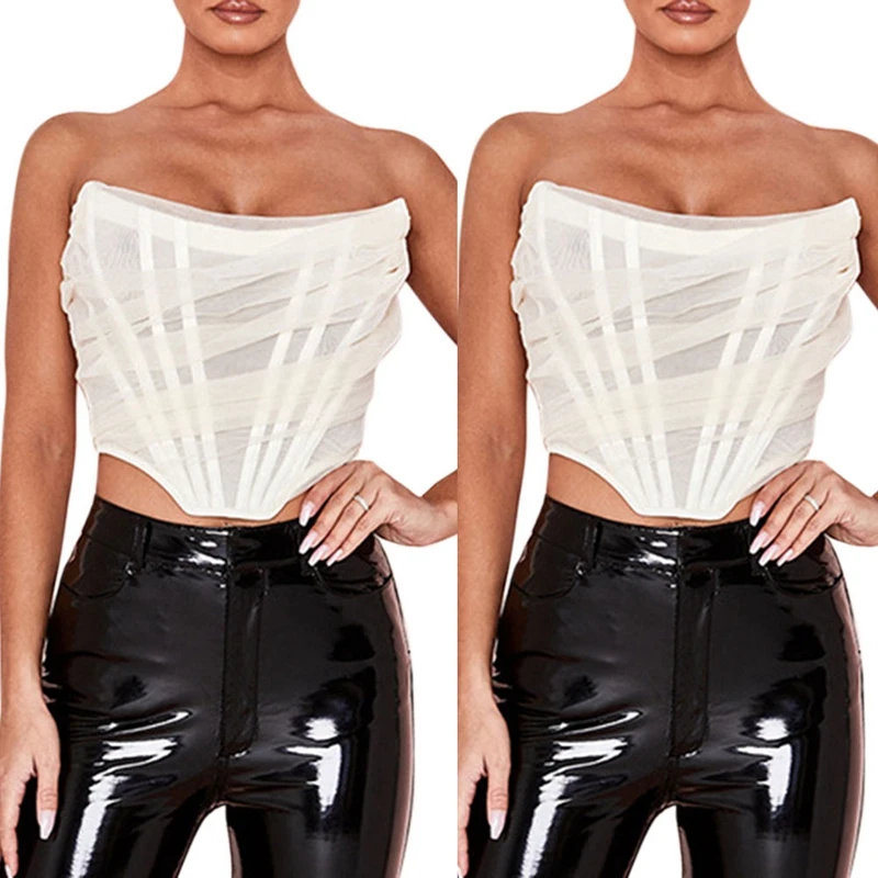2x See Through Mesh Sexy Crop Top Women Sleeveless Off Shoulder Corset Female Backless Bustier Tops M & XL
2x See Through Mesh Sexy Crop Top Women Sleeveless Off Shoulder Corset Female Backless Bustier Tops M & XL