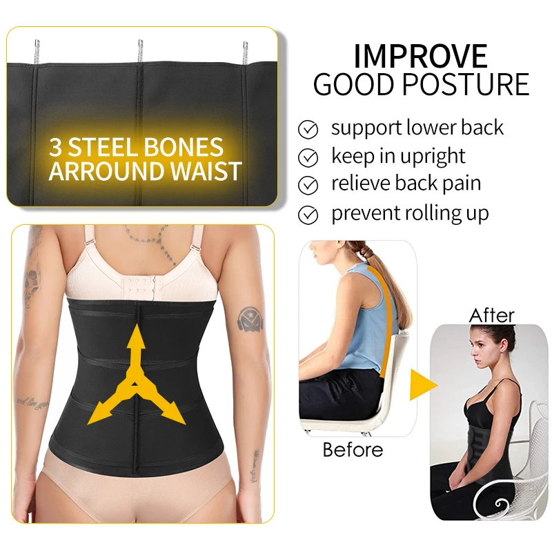 Women Waist Trainer Corset for Weight Loss Trimmer Slimming Belt Tummy Control Neoprene Sweat Body Shaper Waist Cincher Girdle
Women Waist Trainer Corset for Weight Loss Trimmer Slimming Belt Tummy Control Neoprene Sweat Body Shaper Waist Cincher Girdle