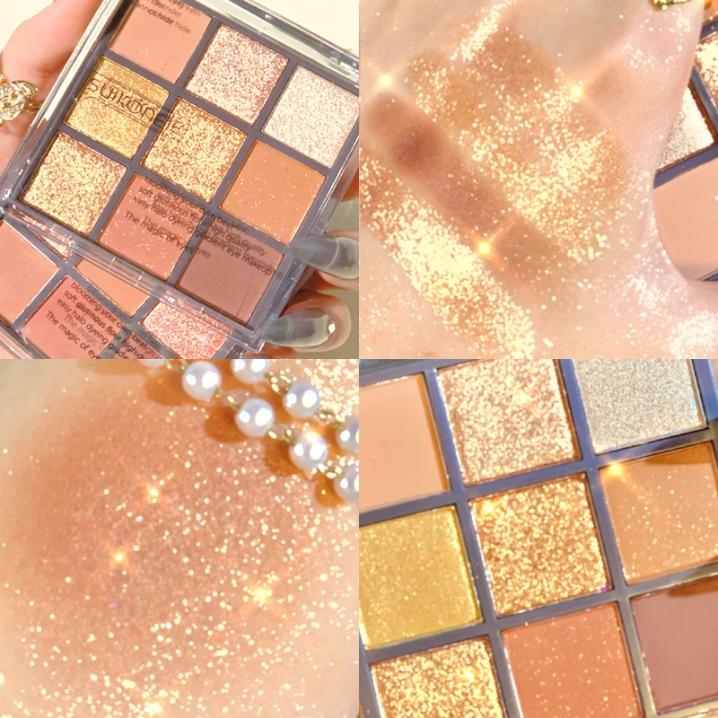 New 9 colors Eyeshadow Palette Shiny Glitter Matte Eye Shadow Waterproof Long-lasting Makeup Palette
New 9 colors Eyeshadow Palette Shiny Glitter Matte Eye Shadow Waterproof Long-lasting Makeup Palette