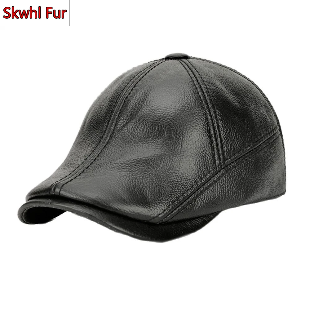 2021 Men Flat Caps Real Leather Duckbill Hats Berets Ear Flaps Black Casual Directors Cap Male Vintage Winter Driving Caps
2021 Men Flat Caps Real Leather Duckbill Hats Berets Ear Flaps Black Casual Directors Cap Male Vintage Winter Driving Caps