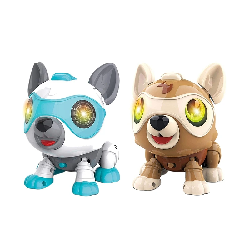 

DIY Электронные Игрушки Робот собака робот интерактивный для щенков игрушка с голосовым управлением для детей горячий креативный подарок дл...