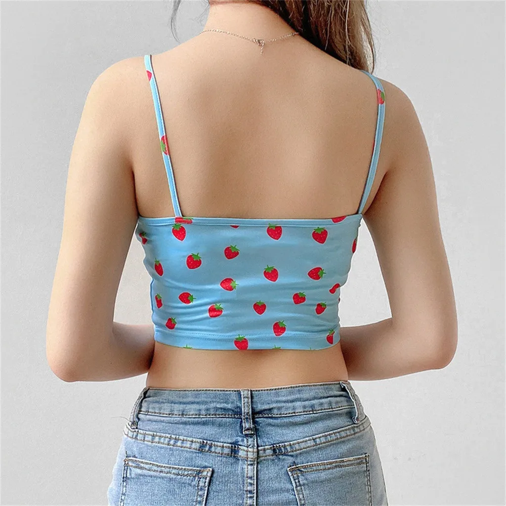 Strawberry Print Sexy Women Crop Top Summer Strap Tank Tops Cropped Feminino Ladies Elastic Shirt Vest Camisole Sexy Hot #W
Strawberry Print Sexy Women Crop Top Summer Strap Tank Tops Cropped Feminino Ladies Elastic Shirt Vest Camisole Sexy Hot #W