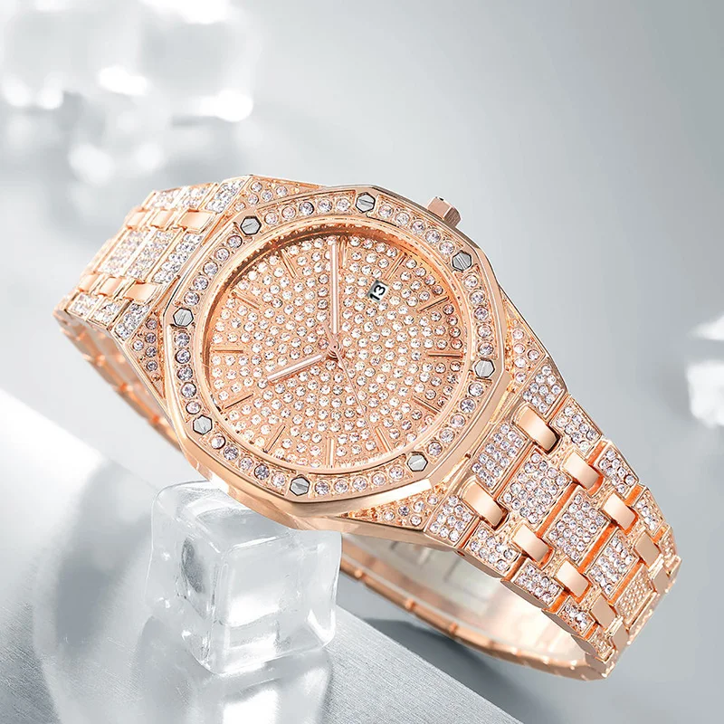 Fashion Starry Rhinestone Women's Steel Band Watch Octagonal Dial Calendar Steel Band Watch
Fashion Starry Rhinestone Women's Steel Band Watch Octagonal Dial Calendar Steel Band Watch