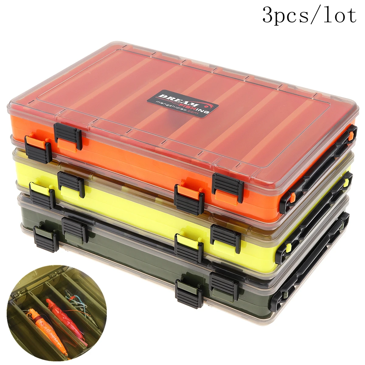 3pcs Double Side Thickening 14 Compartments Squid Fishing Lure Box for Shrimp Bait Minnow Lures Storage Case
3pcs Double Side Thickening 14 Compartments Squid Fishing Lure Box for Shrimp Bait Minnow Lures Storage Case