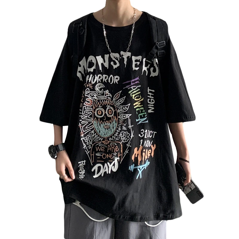 Men T-shirt 2021 New Arrival Summer Letter Male T-shirts Hip-hop Loose Cartoon Cotton Teenage Boy American Style Black White T25
Men T-shirt 2021 New Arrival Summer Letter Male T-shirts Hip-hop Loose Cartoon Cotton Teenage Boy American Style Black White T25