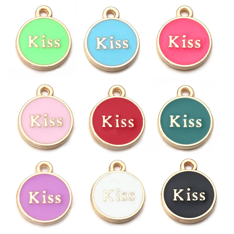 10pcs 12x14.5mm Kiss Pendant Disc Alloy Enamel Charms Double Side DIY Jewelry Accessories Necklace Bracelet Headdress Handmade
10pcs 12x14.5mm Kiss Pendant Disc Alloy Enamel Charms Double Side DIY Jewelry Accessories Necklace Bracelet Headdress Handmade