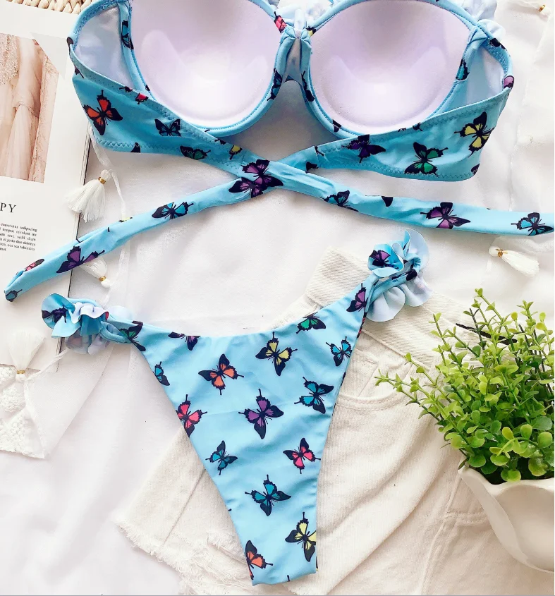 2021 Frill Strapless Swimsuit Female Bikini Bandeau Sexy Bikini Set Butterfly Printed Bikini Ruffle Swimwear High Cut Bikini New
2021 Frill Strapless Swimsuit Female Bikini Bandeau Sexy Bikini Set Butterfly Printed Bikini Ruffle Swimwear High Cut Bikini New