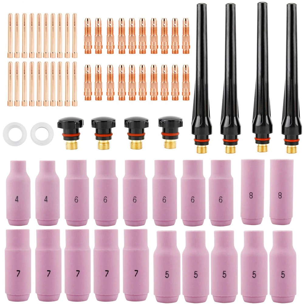68PCS TIG Welding Torch Collet Body Nozzle Kit for Welding Torch Welding Torch Kit Durable Practical Welding Accessories
68PCS TIG Welding Torch Collet Body Nozzle Kit for Welding Torch Welding Torch Kit Durable Practical Welding Accessories
