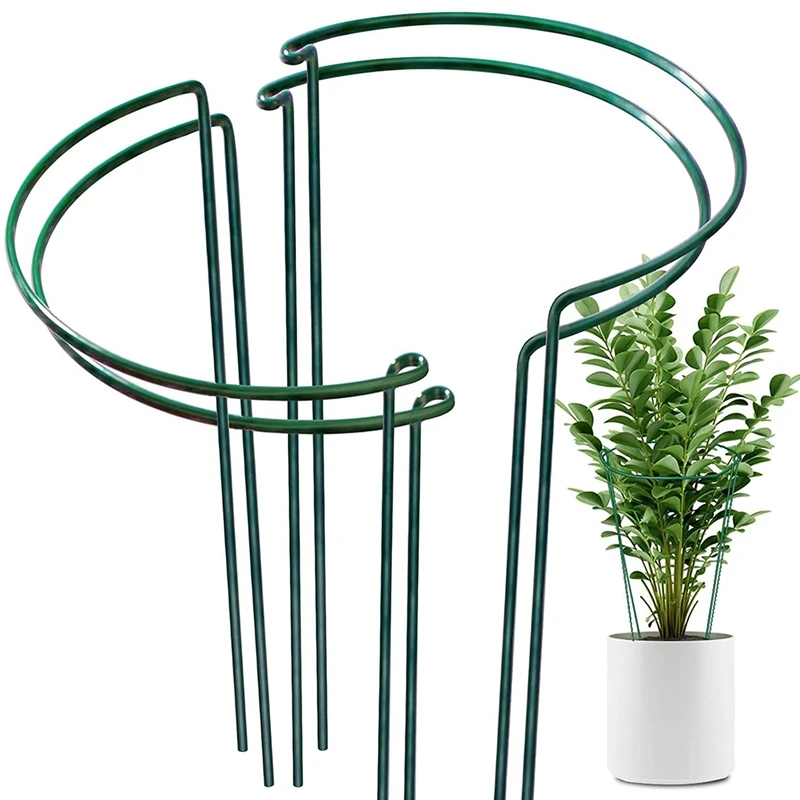 4 Pcs Plant Support Stakes Ring Cage Metal Garden Plant Stake Green Half Round Plant Support Ring Large Plant Supports
4 Pcs Plant Support Stakes Ring Cage Metal Garden Plant Stake Green Half Round Plant Support Ring Large Plant Supports