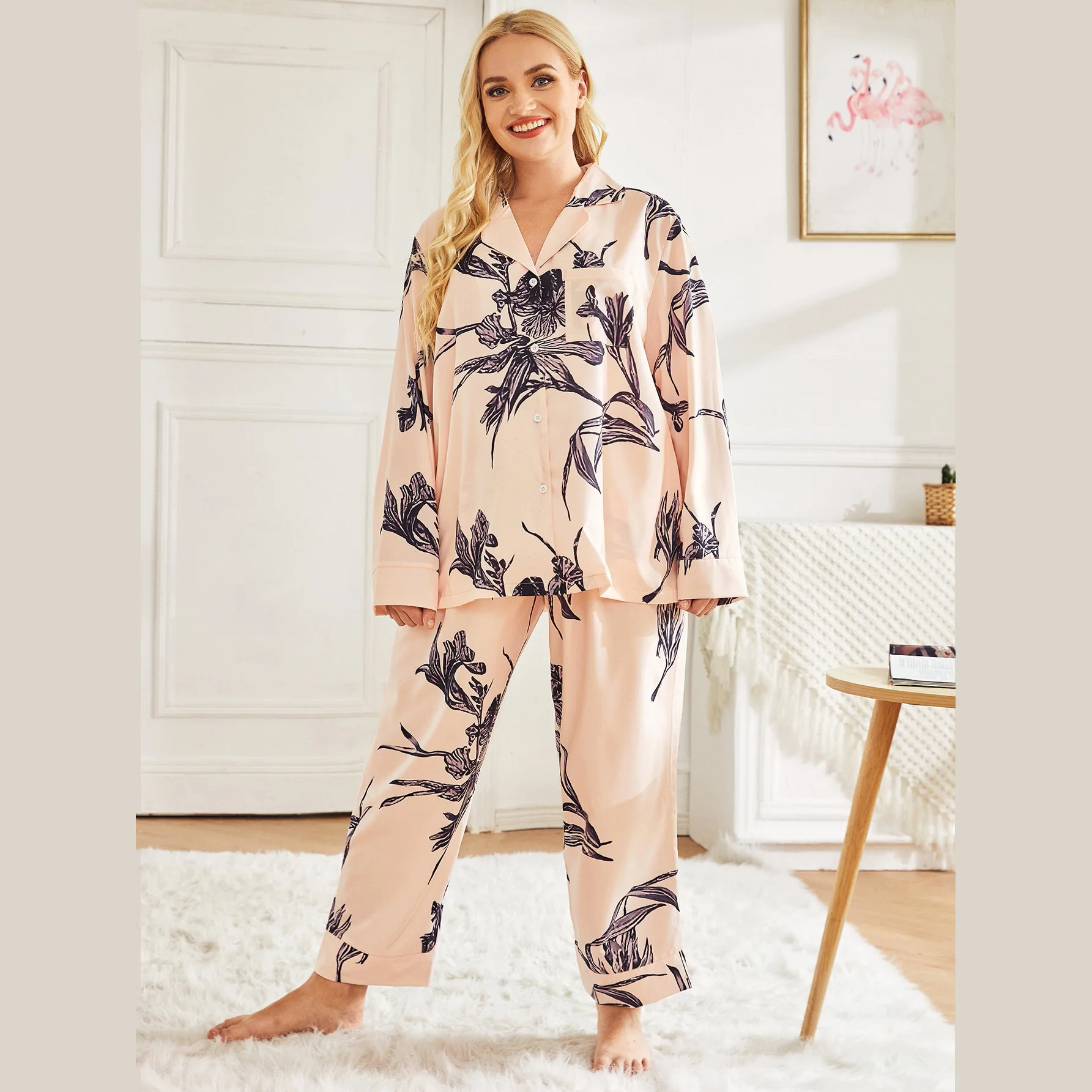 Donsignet New Fashion Plus Size Long Sleeve Pajamas Two-piece Suit Sleepwear Set Print Pajamas for Women Home Suit Nightwear
Donsignet New Fashion Plus Size Long Sleeve Pajamas Two-piece Suit Sleepwear Set Print Pajamas for Women Home Suit Nightwear