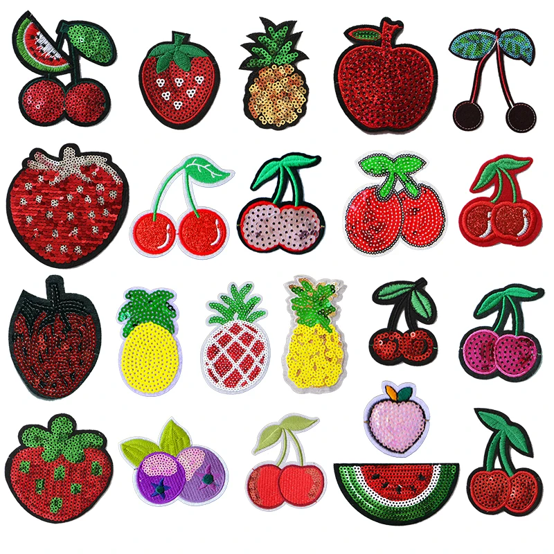 Cute Sequin Cherry Watermelon Strawberry Pineapple Apple Fruit Embroidery Patch Baby Children's Clothes Ironing Decal Badge
Cute Sequin Cherry Watermelon Strawberry Pineapple Apple Fruit Embroidery Patch Baby Children's Clothes Ironing Decal Badge
