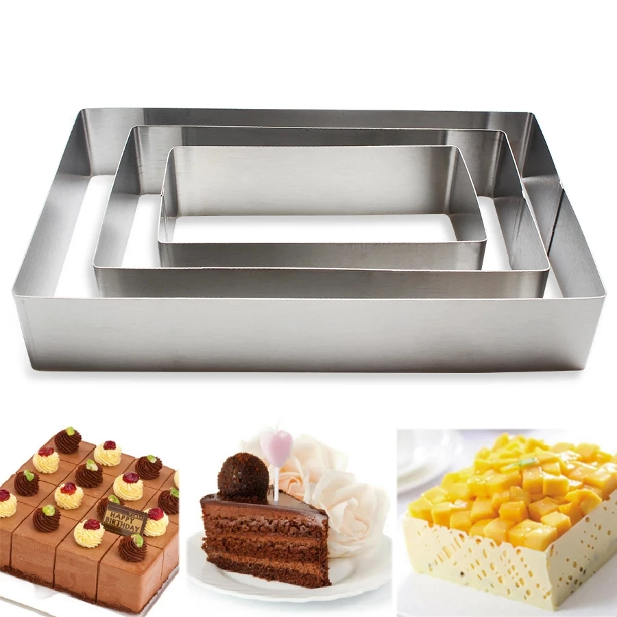 3Pcs/Set Rectangular Stainless Steel Cake Mould Small/Medium/Large Fondant Mousse Ring Wedding Birthday Baking Cake Accessories
3Pcs/Set Rectangular Stainless Steel Cake Mould Small/Medium/Large Fondant Mousse Ring Wedding Birthday Baking Cake Accessories