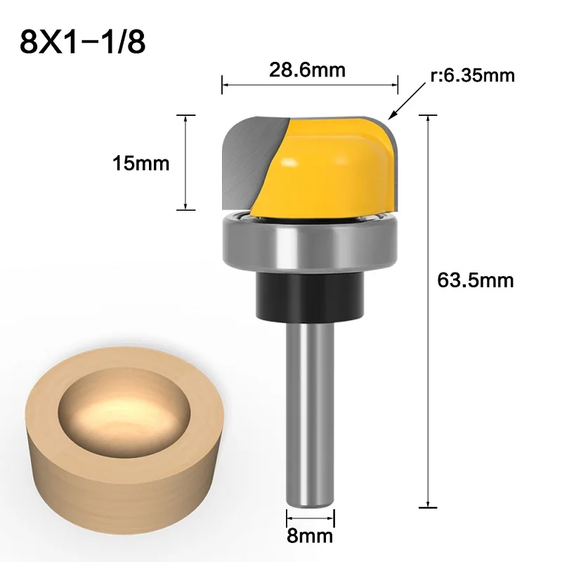 1Pc 8mm 6mm 1/4" Shank Bowl & Tray Template Wood Router Bits Trimming Machine Milling Cutter Woodworking | Инструменты