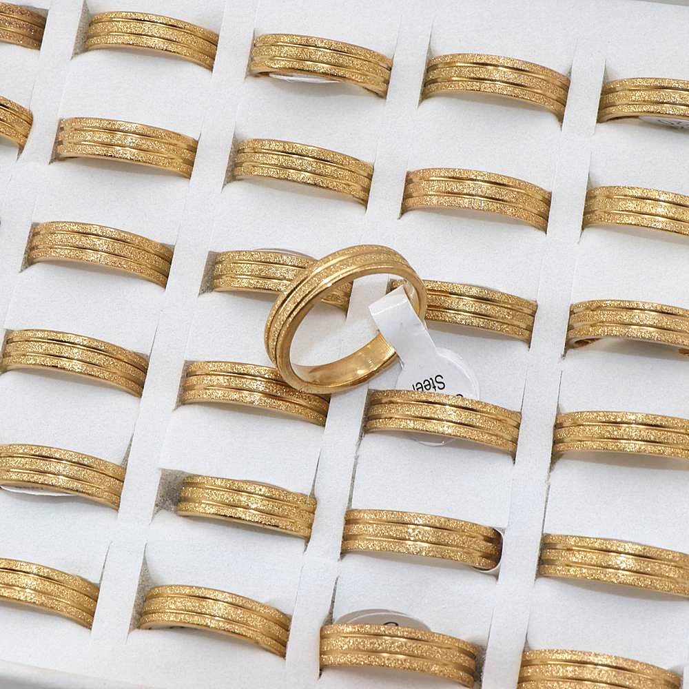 Wholesale 36 Pcs/lot Golden Scrub Strip 6mm Width Stainless steel Rings Mens ring polished inside
Wholesale 36 Pcs/lot Golden Scrub Strip 6mm Width Stainless steel Rings Mens ring polished inside