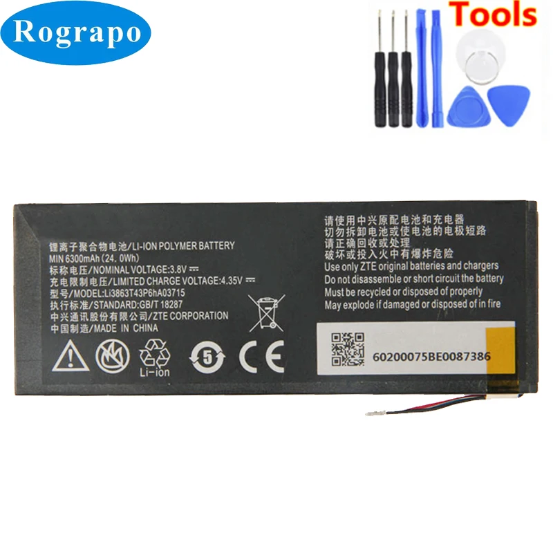 New 6300mAh Li3863T43P6hA03715 Replacement Battery For ZTE SPro 2 II / S Pro 2 II / MF97 MF97B MF97V MF97G Acumulator 6 Wire
New 6300mAh Li3863T43P6hA03715 Replacement Battery For ZTE SPro 2 II / S Pro 2 II / MF97 MF97B MF97V MF97G Acumulator 6 Wire