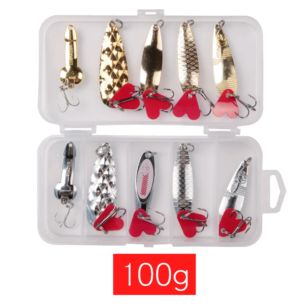 CASTFUN 10pcs/lot 5-8g With Free Box Artificial Bait Metal Baits Treble Hooks Fishing Hook Hard Baits Metal Spinner
CASTFUN 10pcs/lot 5-8g With Free Box Artificial Bait Metal Baits Treble Hooks Fishing Hook Hard Baits Metal Spinner