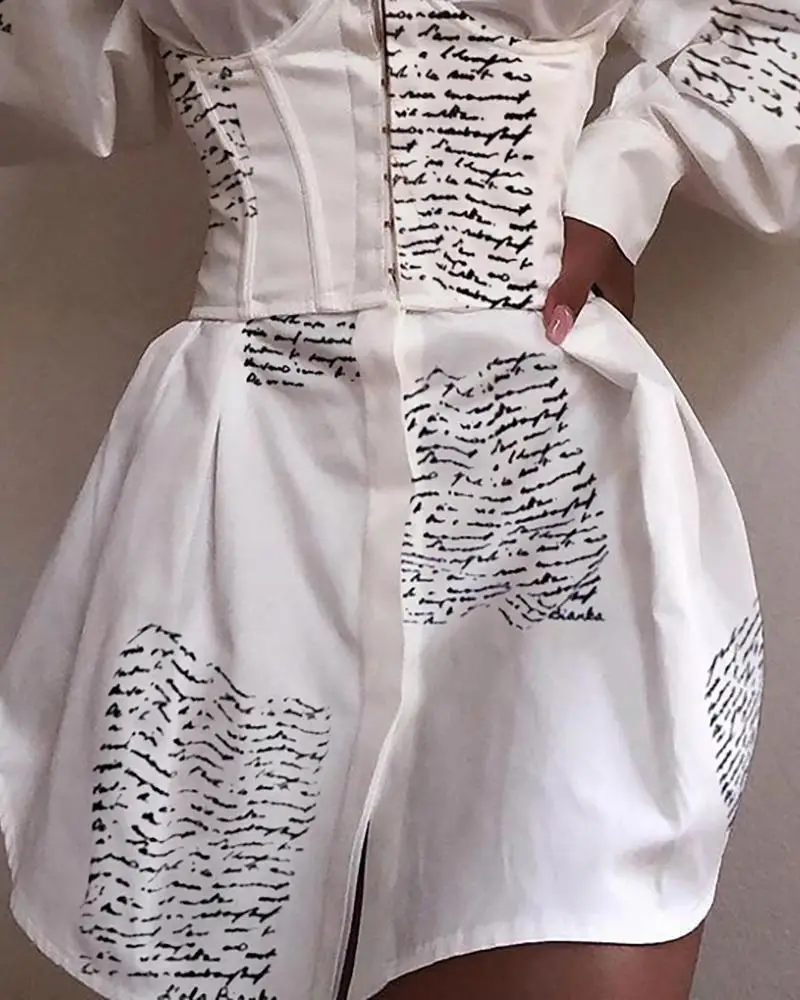 Letter Print Tied Waist Shirt Dress Women Long Sleeve Turn Down Collar Spring Dress Streetwear
Letter Print Tied Waist Shirt Dress Women Long Sleeve Turn Down Collar Spring Dress Streetwear