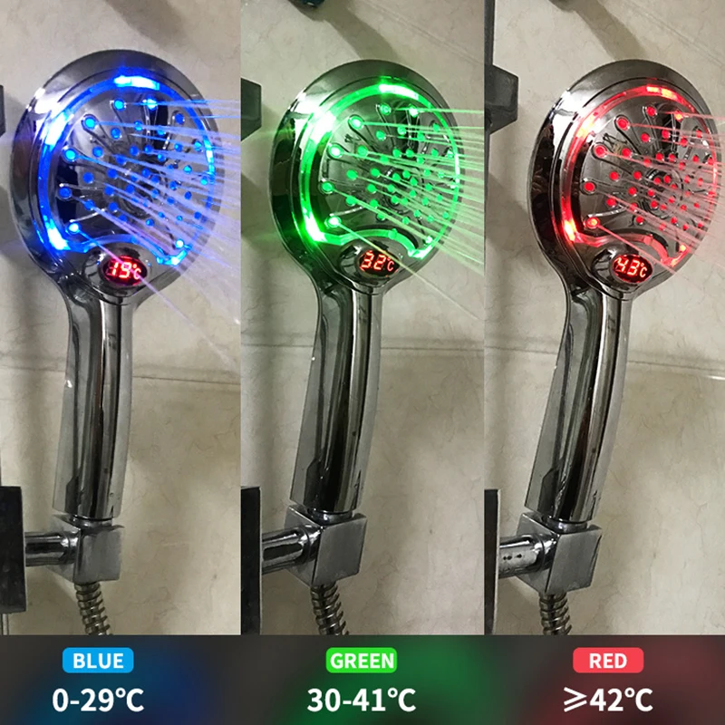 Shower Head Water Saving Flow with LED Light Digital Temperature Control 3 Spraying Mode Rain Spray Nozzle Bathroom Accessories
Shower Head Water Saving Flow with LED Light Digital Temperature Control 3 Spraying Mode Rain Spray Nozzle Bathroom Accessories