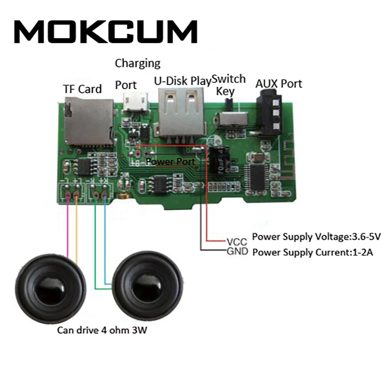 Плата декодера MP3 2x3 Вт, беспроводной модуль аудиоресивера Bluetooth, U-диск, AUX, FM, TF карта, mp3-плеер
Плата декодера MP3 2x3 Вт, беспроводной модуль аудиоресивера Bluetooth, U-диск, AUX, FM, TF карта, mp3-плеер