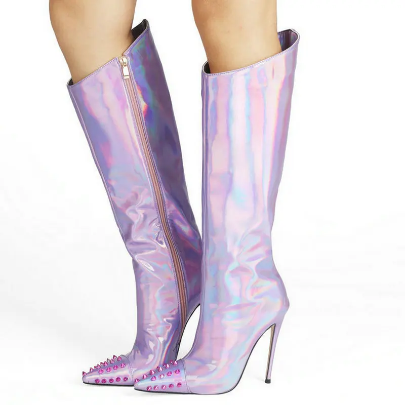 2021 Women Knee High Boots Sexy Thin High Heel Pointed Toe Ladies Party Boots Patent Faux Leather Side Zipper Women's Boots
2021 Women Knee High Boots Sexy Thin High Heel Pointed Toe Ladies Party Boots Patent Faux Leather Side Zipper Women's Boots
