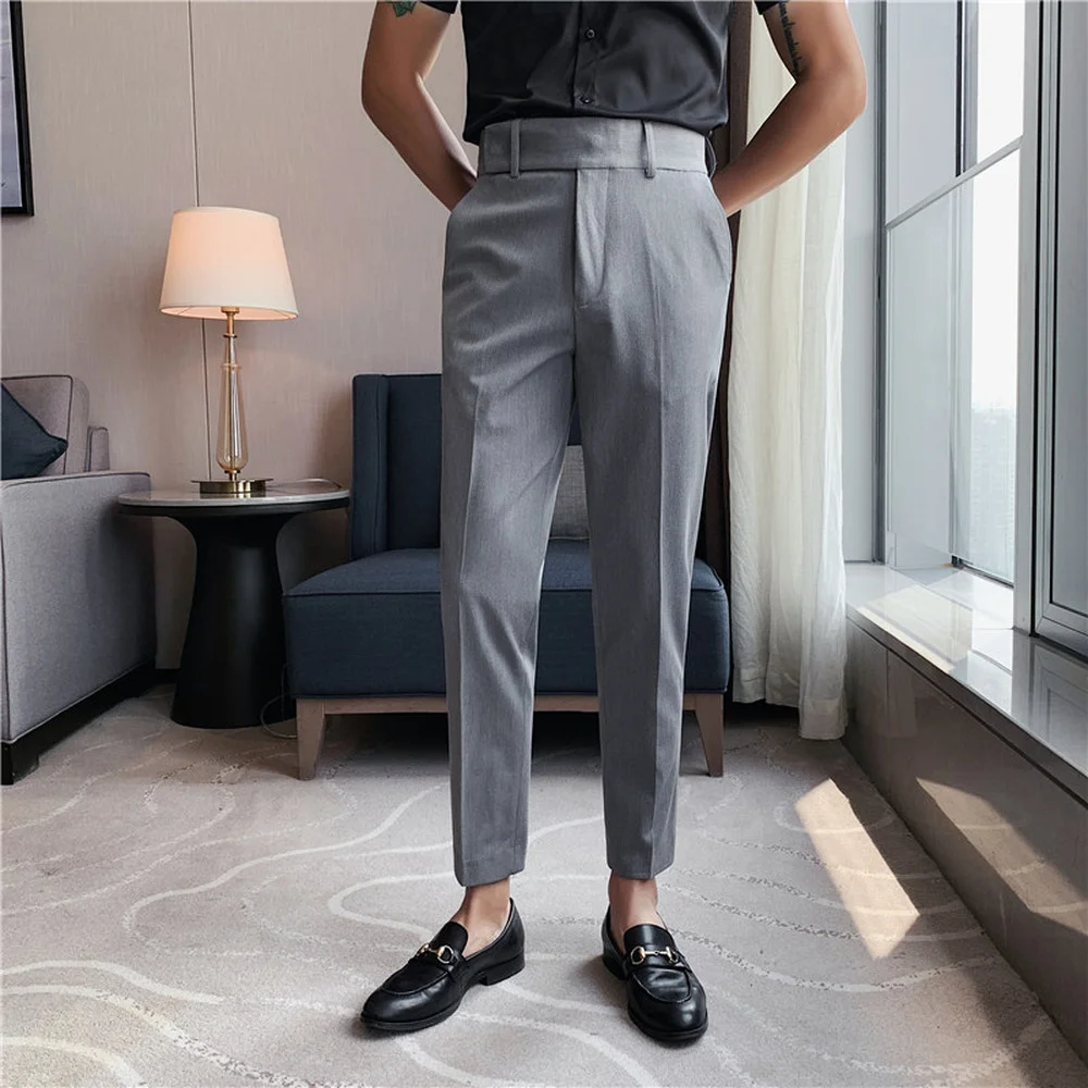 Korean Solid Color Men's Suit Pants Classic Stretch Slim Fit Ankle Length 2021 Streetwear Office Social Trousers Costume Homme
Korean Solid Color Men's Suit Pants Classic Stretch Slim Fit Ankle Length 2021 Streetwear Office Social Trousers Costume Homme
