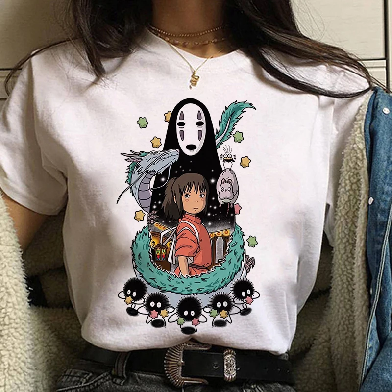 Studio Ghibli Spirited Away Hayao Miyazaki Kawaii Print T-shirt Women Harajuku Aesthetic Tshirt White Tops Anime Female T Shirt
Studio Ghibli Spirited Away Hayao Miyazaki Kawaii Print T-shirt Women Harajuku Aesthetic Tshirt White Tops Anime Female T Shirt