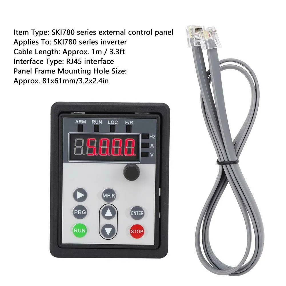 Inverter Control Panel VFD Frequency Converter Panel Replacement For SKI780 Series RJ45 Inverter Type
Inverter Control Panel VFD Frequency Converter Panel Replacement For SKI780 Series RJ45 Inverter Type