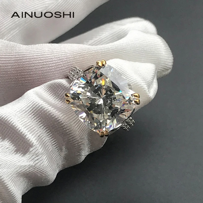 AINUOSHI 925 Sterling Silver 14*14mm Cushiom Cut Multicolor SONA Diamond Classic Rings For Women Party Charm Luxury Ring
AINUOSHI 925 Sterling Silver 14*14mm Cushiom Cut Multicolor SONA Diamond Classic Rings For Women Party Charm Luxury Ring
