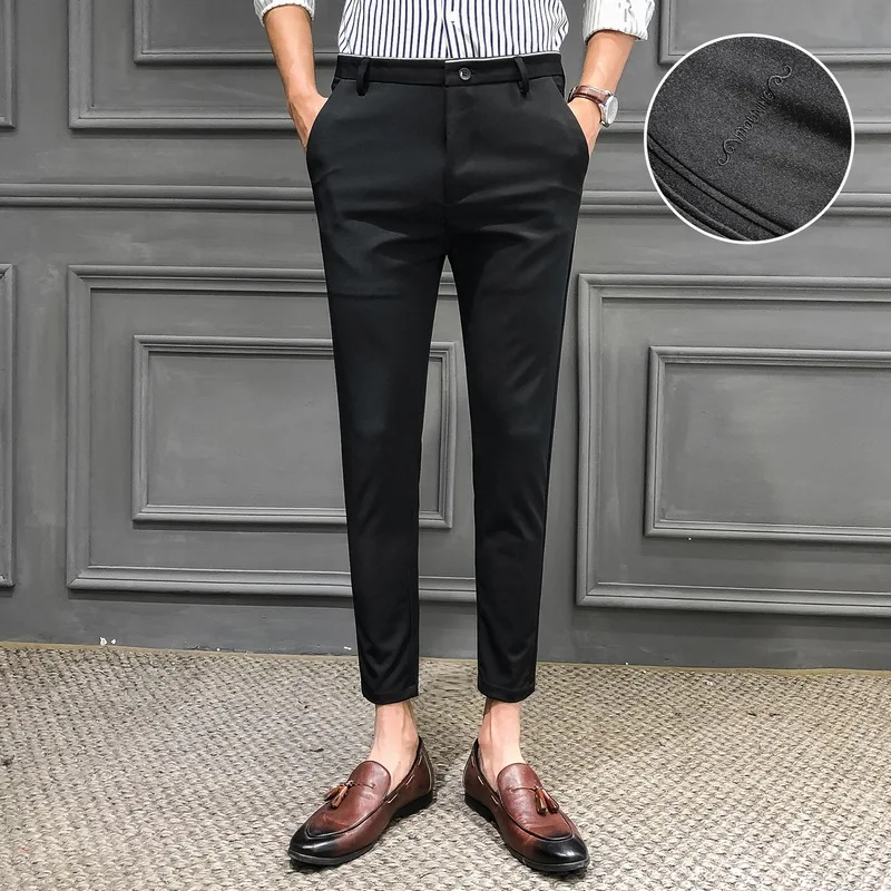 Spring 2020 Formal Men's Suit Pants Fashion Casual Slim Business Formal Pants Men's Nine Pants Trousers Men Leisure Suits
Spring 2020 Formal Men's Suit Pants Fashion Casual Slim Business Formal Pants Men's Nine Pants Trousers Men Leisure Suits