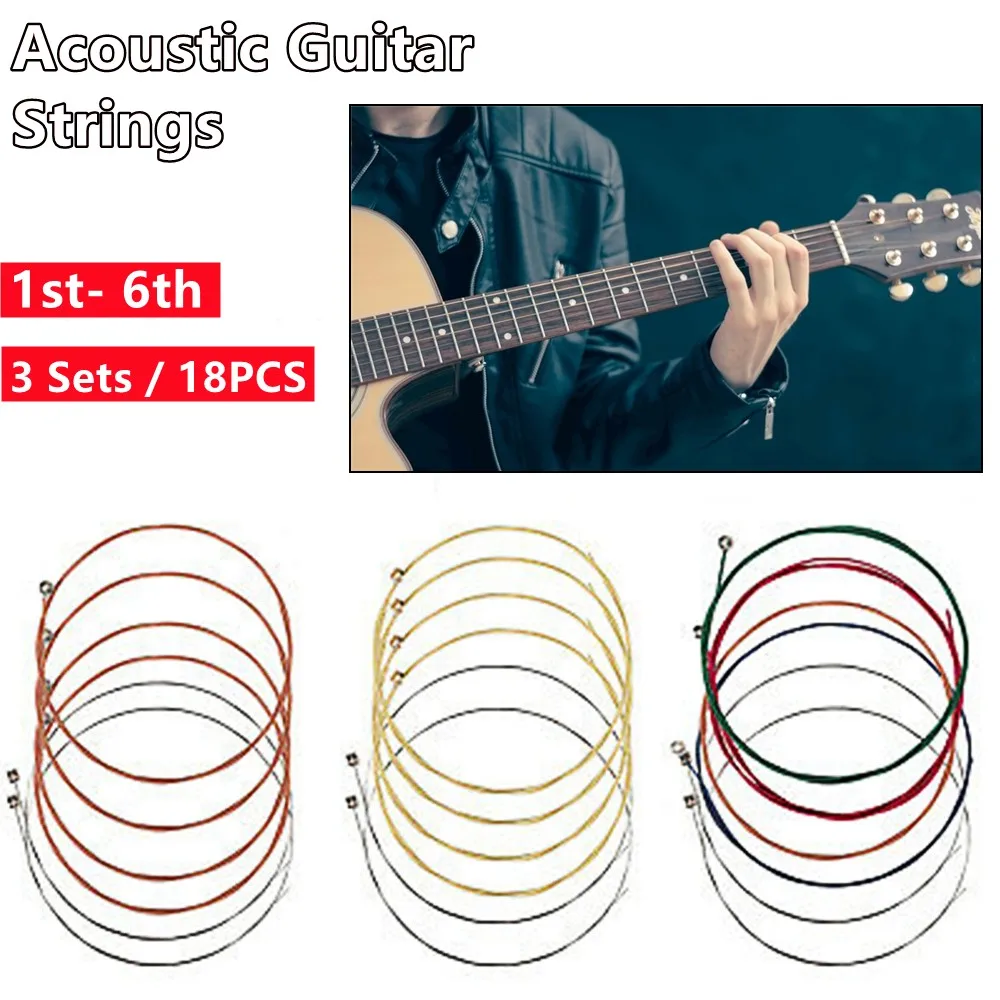3set Colorful Universal Acoustic Guitar Strings Brass Core Replacement 0.25/0.36/0.76/0.76/1 Mm/1.22 Mm Musical Instruments Part
3set Colorful Universal Acoustic Guitar Strings Brass Core Replacement 0.25/0.36/0.76/0.76/1 Mm/1.22 Mm Musical Instruments Part