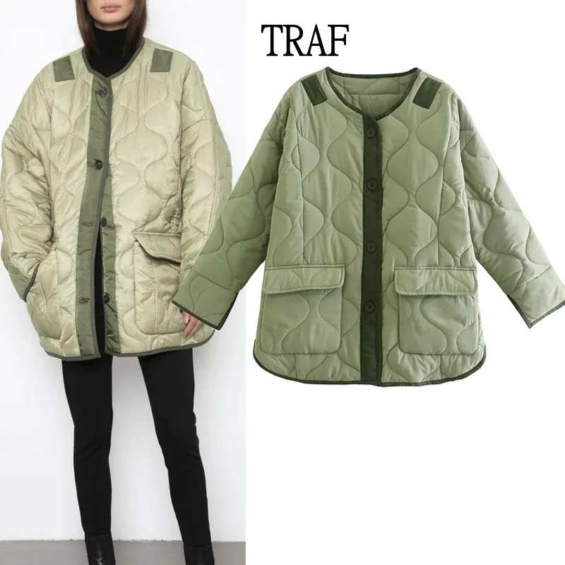 TRAF Women Winter Jacket 2021 Fashion Women Oversize Coat Loose Long Sleeve Top Woman Clothes Casual Female Coat Streetwear
TRAF Women Winter Jacket 2021 Fashion Women Oversize Coat Loose Long Sleeve Top Woman Clothes Casual Female Coat Streetwear