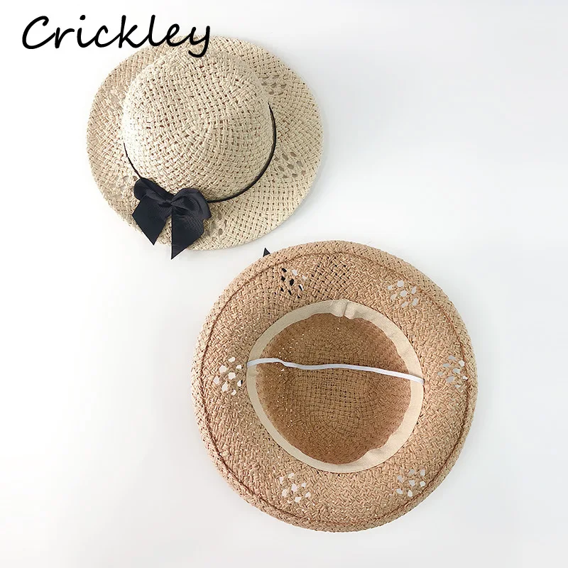 High Quality Children Girls Straw Hat Lovely Big Bowknot Decorate Sun for Summer Breathable Kids Baby Beach Cap | Детская одежда и