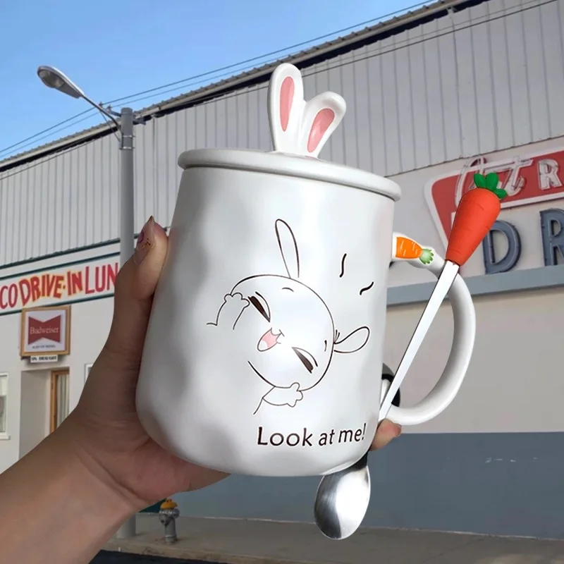 "Cute Bunny" Kawaii Ceramic Mugs Cups with Lid Spoon Tea Coffee Children Girls Boys Milk School Drinkware
"Cute Bunny" Kawaii Ceramic Mugs Cups with Lid Spoon Tea Coffee Children Girls Boys Milk School Drinkware