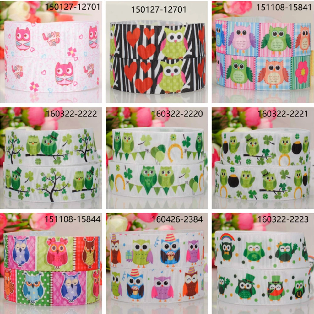 Cute Owls Cartoon Animal Hair Accessories 5Yards Different Sizes Printed Grosgrain Ribbon Crafts
Cute Owls Cartoon Animal Hair Accessories 5Yards Different Sizes Printed Grosgrain Ribbon Crafts